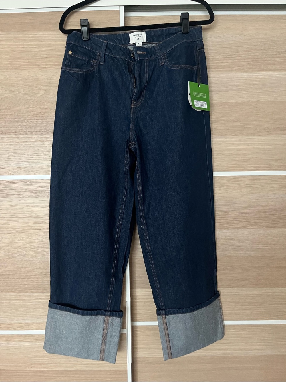 kate spade Dark Navy Wide Cuff Boyfriend Jeans - Picture 6 of 6